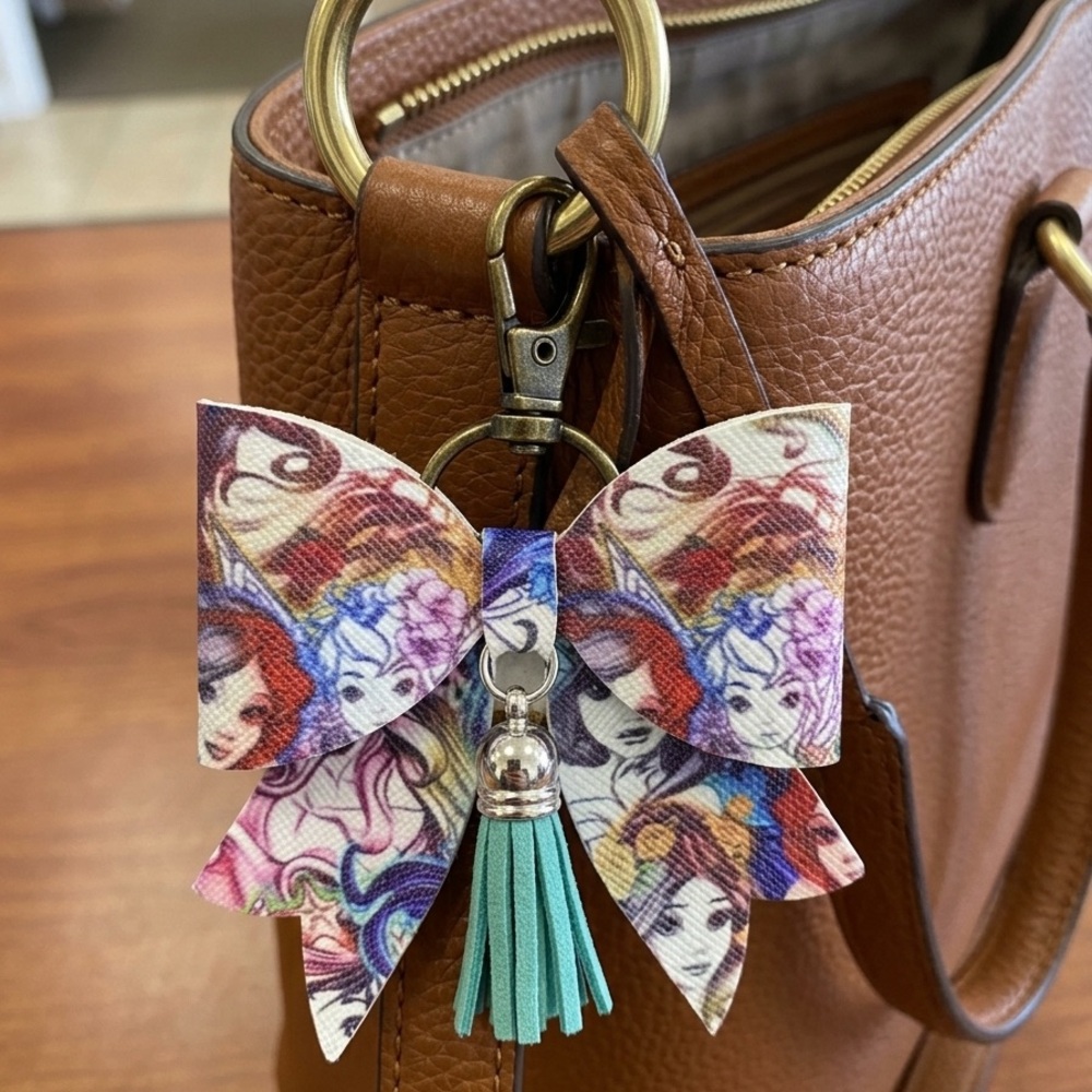 Disney Princesses Bow Bag Charm Key Chain